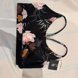 Onzie Black Floral Sports Bra
